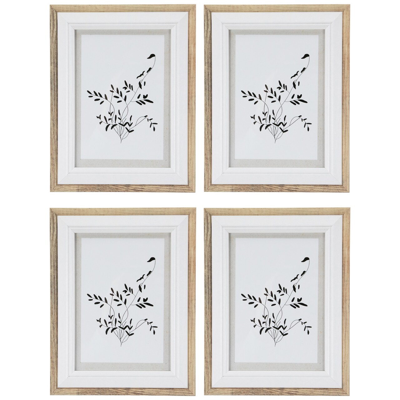 Northlight Wooden Picture Frames - for 5" x 7" Photos - Natural and White - Set of 4